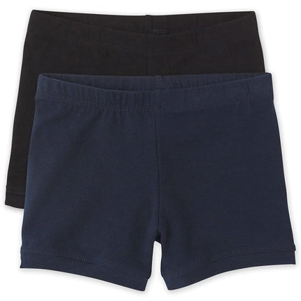 The Children's Place Girls Basic Cartwheel Short, Black/Tidal 2-Pack, Small