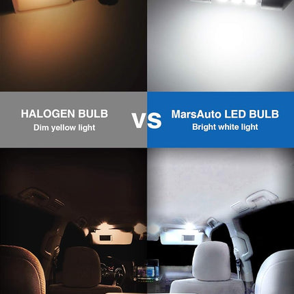 Marsauto 578 LED Bulbs Extremely Bright 400LM 2835 Chipsets for LED Interior Dome Map Door Lights Bulbs 211-2 212-2 569 6411 6451 41mm 42mm 1.59inch 6500K White (Pack of 4)