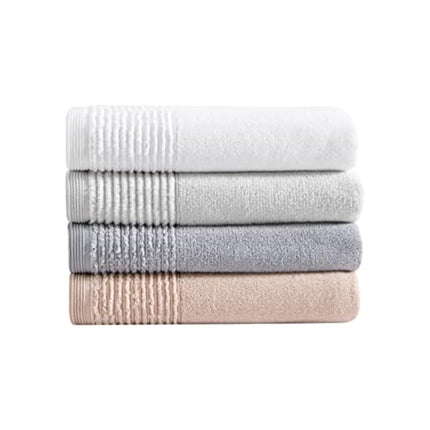 Vera Wang | Sculpted Pleat Collection | Towel Set-100% Cotton, Soft & Luxurious, Super Absorbent & Medium-Weight, 6pc, Grey