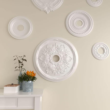 Ekena CM23LU 23 3/4" OD ID x 1 7/8" P Luton Leaf Ceiling Medallion (Fits Canopies up to 3 5/8"), Primed