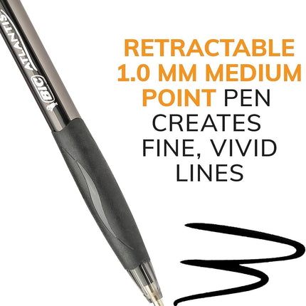 Atlantis Retractable Ball Pen - Blue Ink, Medium(sold in packs of 3)