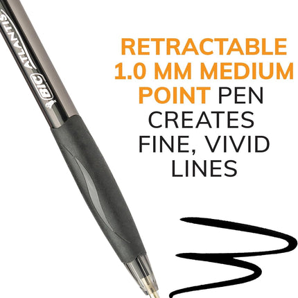Atlantis Retractable Ball Pen - Blue Ink, Medium(sold in packs of 3)