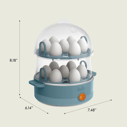 Cuiseur à œufs électrique bella, capacité de 14 œufs, double étage, pour œufs pochés, brouillés, durs, mi-durs et à la coque, omelettes et raviolis à la vapeur, arrêt automatique, 360 watts, couleur avoine
