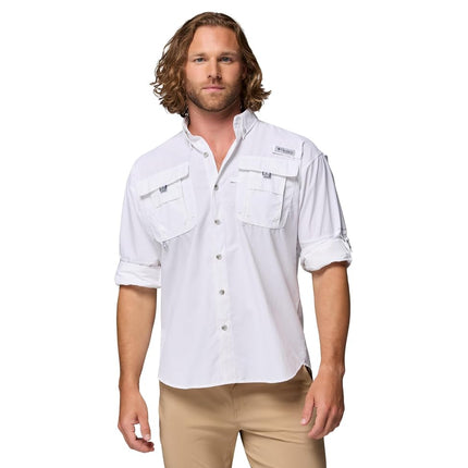 Columbia Men's Bahama II Long Sleeve Shirt, 2024 White, Medium