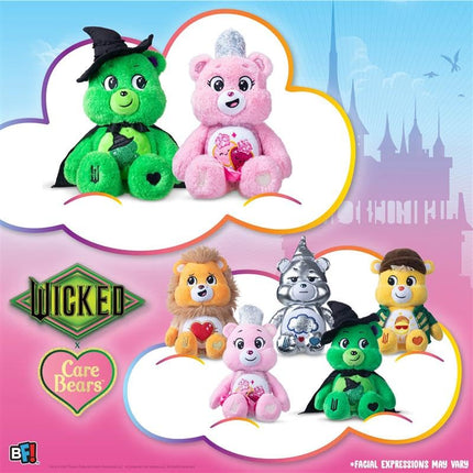 Care Bears Basic Fun x Wicked 22cm Plush – Love-a-Lot Bear as Glinda – Collectible Soft Toy from the x Wicked Collaboration, Pink