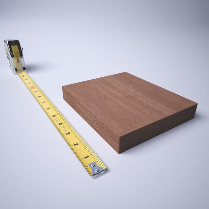 5 1/2"W x 6 1/2"H x 1"P Americraft Solid Hardwood Stain Grade Smooth Plinth Block with Squared Edge, Sapele