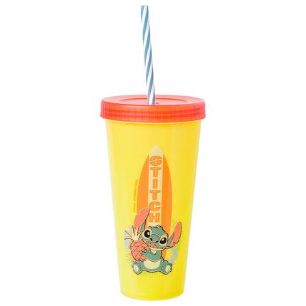 Silver Buffalo Lilo and Stitch Surfboard Floral Pose Set 24oz. 4 Pack Color Change Plastic Tumbler