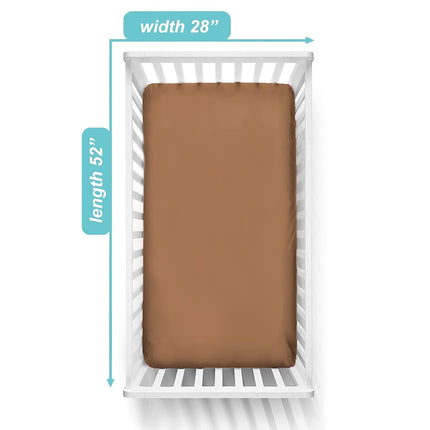 Sábana ajustable de punto de algodón 100% natural Supreme de American Baby Company para cunas estándar y colchones para niños pequeños, color chocolate, suave y transpirable, para niños y niñas, 71x132x23 (paquete de 1)