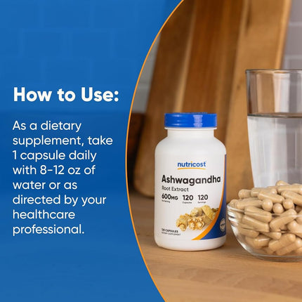 Nutricost Ashwagandha Herbal Supplement 600Mg, Healthy Stress Response - Ashwagandha Root