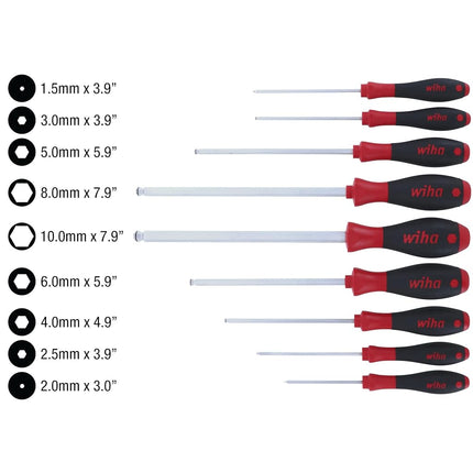 Wiha 36790 9-Piece Metric MagicRing Ball End Hex Driver