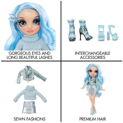 Rainbow High Poupée mannequin de collection pour enfants avec 2 tenues interchangeables et accessoires de poupée - Cadeau pour les enfants de 6 à 12 ans, Gabrielle Ice (bleu clair)