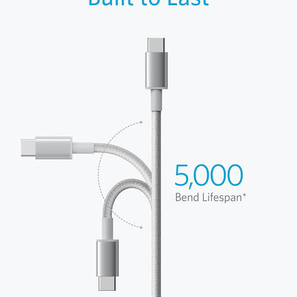 Anker USB C to USB C Cable, Type-C 60W Fast Charging Cable (3.3 FT, 2Pack) for iPhone 17 Series, iPad mini 6 and More (Silver)
