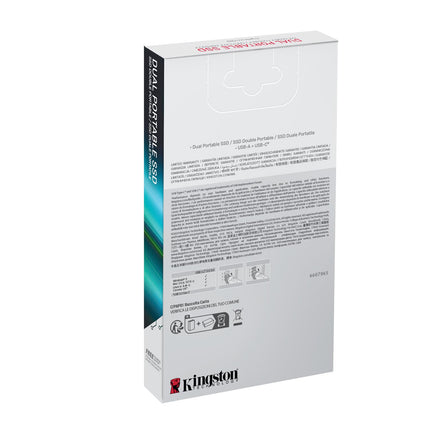 Kingston Dual Portable SSD 1TB Dual USB-A/C Up to 1050MB/s USB 3.2 Gen 2 - SPSD/1TB