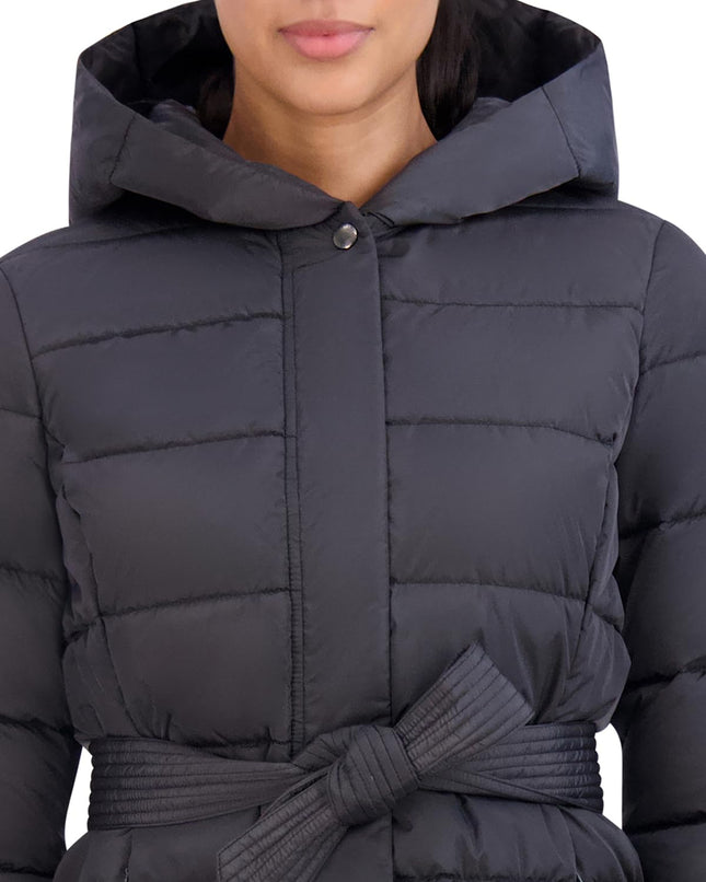 Cole Haan Women's Nylon Channel Quilted Jacket Down Outerwear Coat, Anthracite, M