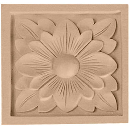 Ekena Millwork ROS05X05DGMA Large Dogwood Flower Rosette, 5 1/8-Inch x 5 1/8-Inch x 1-Inch, Maple