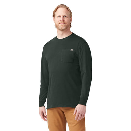 Dickies Men's Long Sleeve Heavyweight Crew Neck, Hunter Green, X-Large