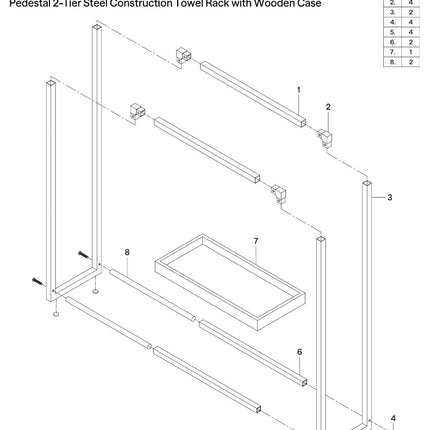 KINGSTON BRASS SCC8268 Pedestal 2-Tier Steel Construction Towel Rack with MDF Wooden Case, Satin Nickel