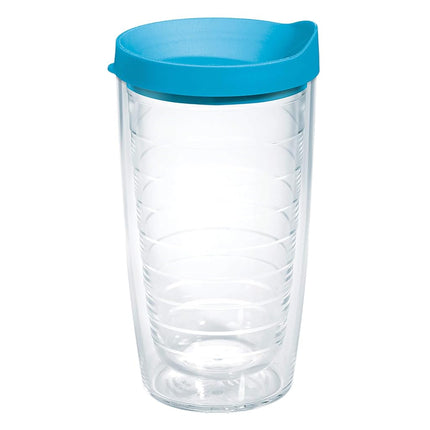 Tervis Gobelet de voyage isotherme à double paroi avec couvercle, transparent et coloré, fabriqué aux États-Unis, garde les boissons froides et chaudes, 473 ml, couvercle turquoise