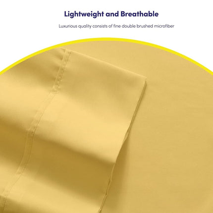 Sweet Home Collection Size Bed Sheets - 4 Piece 1500 Thread Count Fine Brushed Microfiber Deep Pocket Sheet Set Bedding - 2 Extra Pillow Cases, Great Value, Twin, Yellow