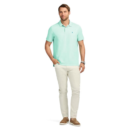 Izod Men's Advantage Performance Short Sleeve Fashion Polo Shirt, Birds Egg Green, S