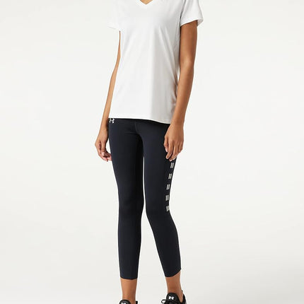Under Armour Women's Tech V-Neck Twist Short-Sleeve T-Shirt, White/Metallic Silver, X-Small