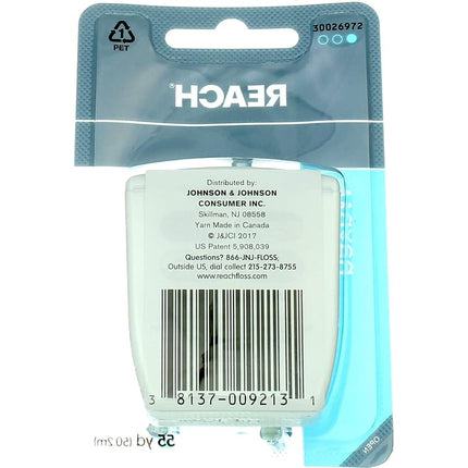 Reach Unflavored Waxed Dental Floss, 55 yds, Pack of 10