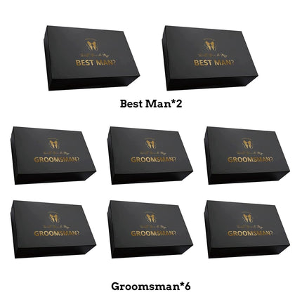 PartyGifts&beyond 8 Pcs Groomsmen Proposal Gift Box 6 Will You Be My Groomsman Gift Box and 2 Will You Be My Best Man Box(BK-B)