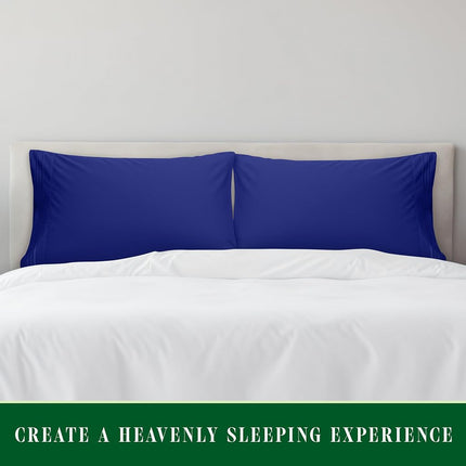 Elegant Comfort Luxury Ultra-Soft 2-Piece Pillowcase Set - 1500 Premium Hotel Quality Microfiber Double Brushed - Wrinkle Resistant, Standard/Queen, Royal Blue