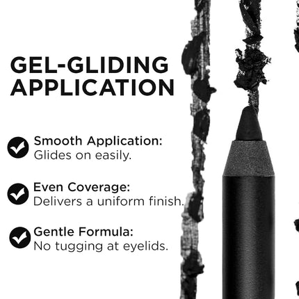 Lord & Berry SMUDGEPROOF Eye Liner - Soft & Creamy VEGAN Formula, Long Lasting Morning to Night Waterproof Eyeliner Pencil, Easy to Use Eye Makeup - Black Eyeliner