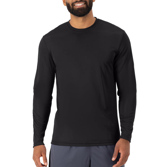 Hanes para hombreCamiseta de manga larga Cool Dri UPF 50+ (paquete de 2) - Negro - Mediana