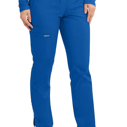 Cherokee Scrubs for Women Workwear Revolution, Drawstring Cargo Pants Soft Stretch WW105, S, Royal