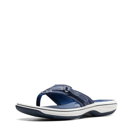 Clarks Women's Breeze Sea Flip Flop, New Navy Synt