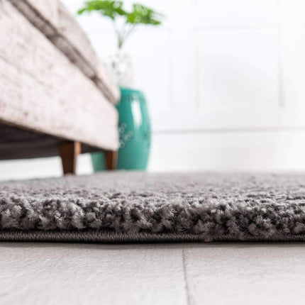 Unique Loom Solo Collection Plush Casual Gray Area Rug (3' x 5')