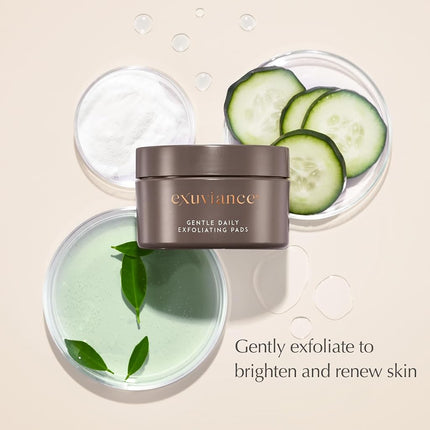 Discos Faciales Exfoliantes Suaves de Uso Diario con PHA, Antioxidantes de Vitaminas C y E, y Extractos de Té Verde y Pepino, 60 unidades