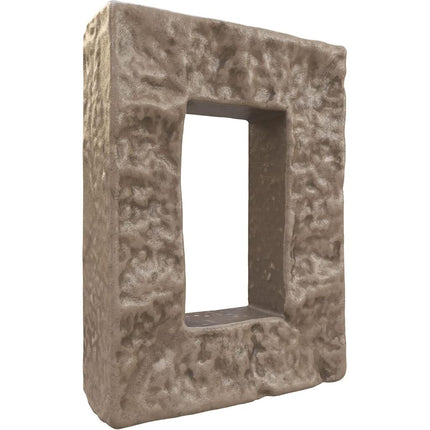 Ekena Millwork PNUEC04X08SA 4" W x 3" D x 7 7/8" H Universal Electrical Cover for Stonewall Faux Stone Siding Panels, Soft Ash