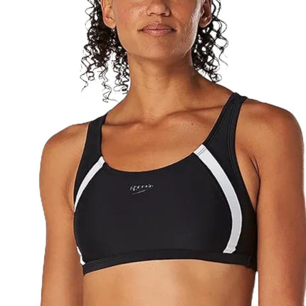 Speedo Women's Swimsuit Quantum Bikini Top Black, 