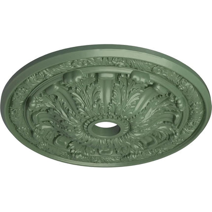 Ekena Millwork CM30FLAGF 30" OD x 3 ID x 3 1/4 P Flagstone Ceiling Medallion (fits Canopies up to 3 7/8), Hand-Painted, Athenian Green