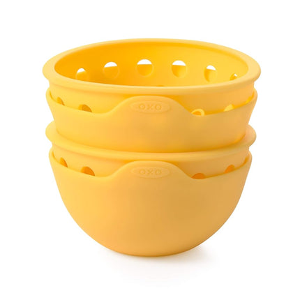 OXO 11207000 OXO GG Silicone Egg Poacher 2 Pack Quick Cooking, Yellow, One Size