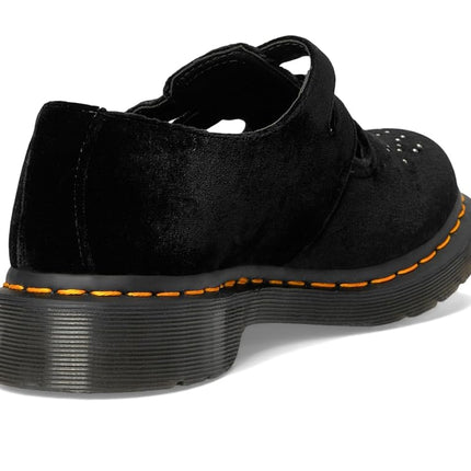 Dr. Martens Zapatos planos Mary Jane veganos 8065 para mujer, terciopelo negro, 4 UK