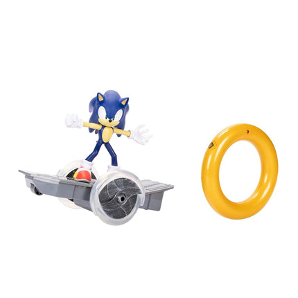Sonic The Hedgehog Speed RC Skateboard Vehicle with Gold Ring Controller – Light Up Wheels & 360 Spins, Turbo Mode for Extra Boost, 2.4GHz, 100FT Range