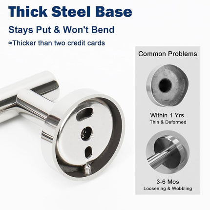 NearMoon Hand Towel Holder/Towel Ring, Thicken Stainless Steel Hand Towel Bar for Bathroom, Rustproof Wall Mounted Towel Rack, Contemporary Style Bath Accessories, 9 Inch (2 Pack, Chrome Finish)