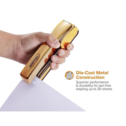 Bostitch Office Professional Metal Executive Stapler, 20 Sheet Capacity, Gold Chrome (B5000-GOLD)