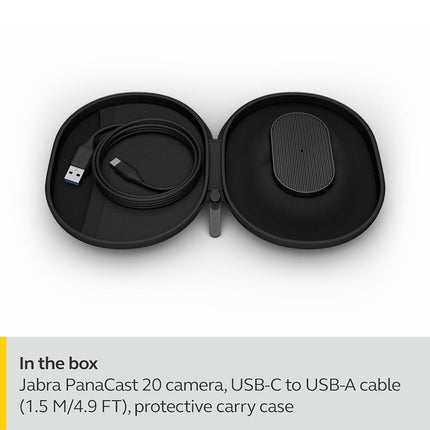 Jabra PanaCast 20 4K Video Conferencing Camera - Flexible Plug and Play Personal Video Solution Webcam with AI-Powered Ultra-HD, Intelligent Zoom and Lighting Optimization