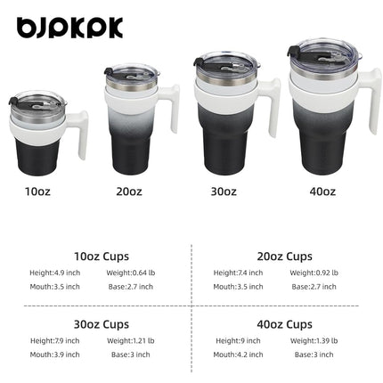 BJPKPK Tumbler with Handle and Straw 40 oz Insulated Tumblers with Lid Stainless Steel Travel Coffee Cups,Day & Night