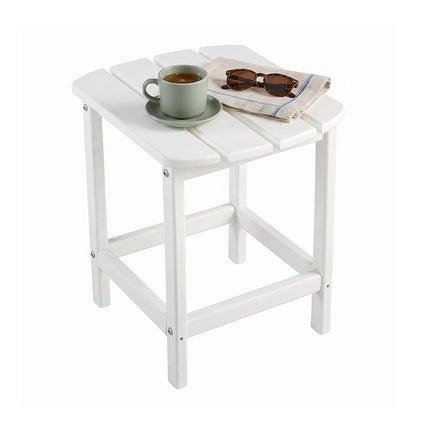 Ashley Furniture Signature Design - Table d'appoint d'extérieur Sundown Treasure - Plastique rigide - Plateau à lattes - Blanc