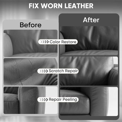 Leather Recoloring Balm 10 OZ Dark Gray for Car Seats, Couch & Furniture