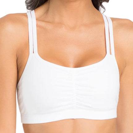 Fruit of the Loom Women's Sports Bra (Pack of 3), Grey Black/White/Black - 3 Pack, UK 18