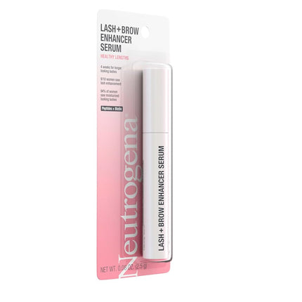 Neutrogena Healthy Lash + Brow Enhancer Serum Formulated with Biotin & Peptides; Nourishing & Conditioning Serum to Enhance the Look of Lashes & Eyebrows, 0.08 oz