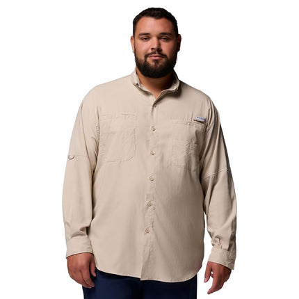 Columbia Men's Tamiami 2 Long Sleeve Shirt, Long Sleeve Shirt, Fossil, M
