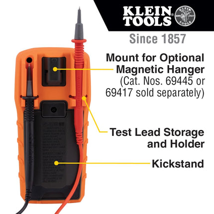 Klein Tools MM325 Multimeter, Digital Manual-Ranging 600V AC/DC Voltage Tester, Tests Batteries, Current, Resistance, Diodes, and Continuity,Black